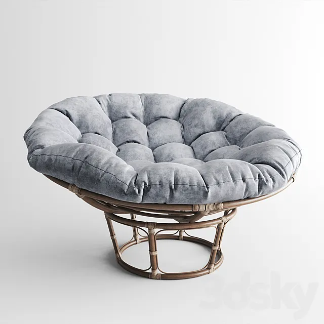 Papasan Taupe Chair 3DModel