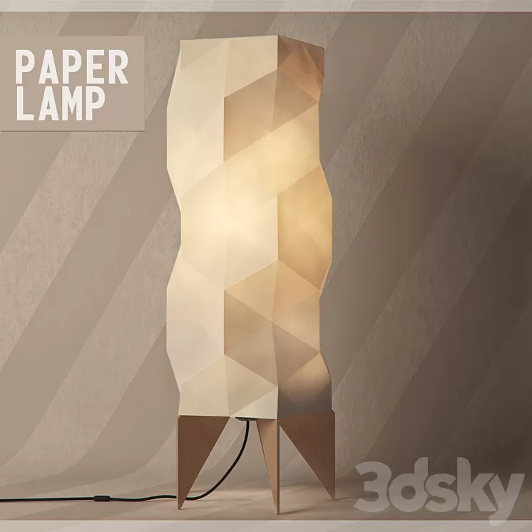 Paper Lamp 3D Model Paper Lamp 3D Model