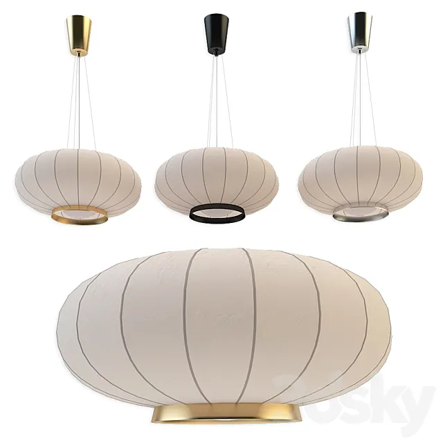 Paper Moon Medium Hanging Shade Circa 3DModel Paper Moon Medium Hanging Shade Circa 3DModel