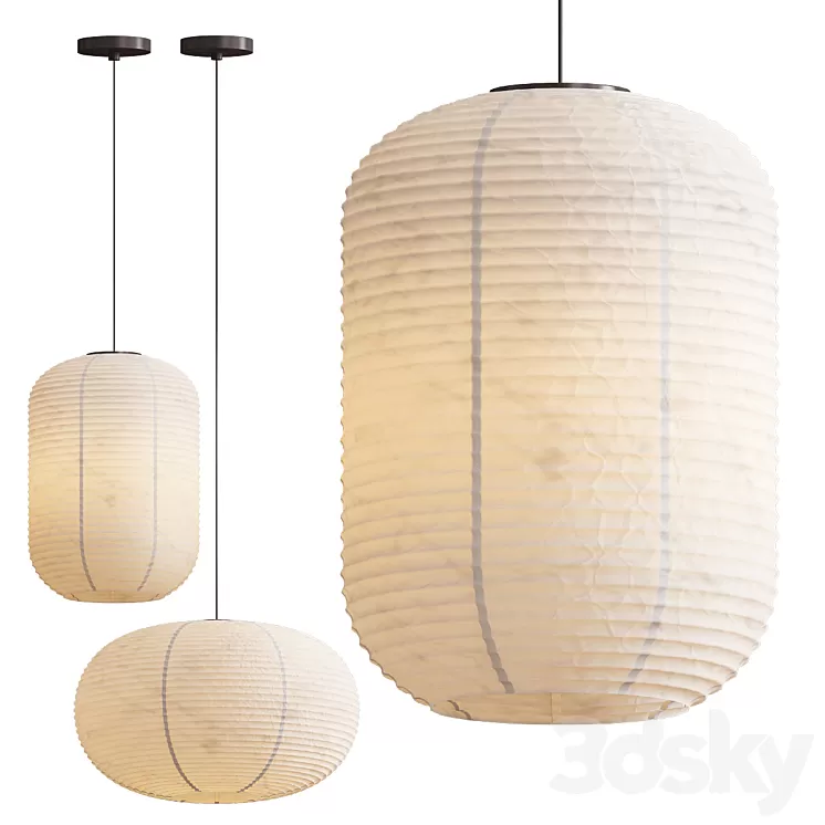 Paper Shade Pendants 3D Model Free Download