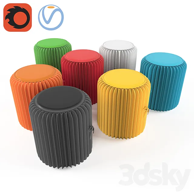 Paper stool 3D Model