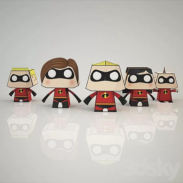 Paperminions – Los Increibles 3D Model Paperminions – Los Increibles 3D Model