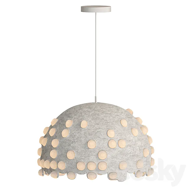 Papier Mache Pendant Lamp 3D Model Papier Mache Pendant Lamp 3D Model