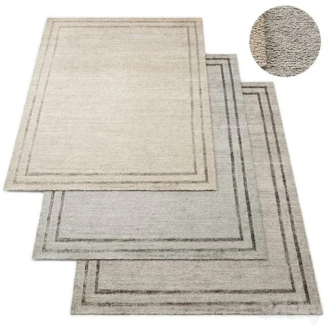 Parallel Border Hand-Knotted RH Rug Collection 3D Model Parallel Border Hand-Knotted RH Rug Collection 3D Model