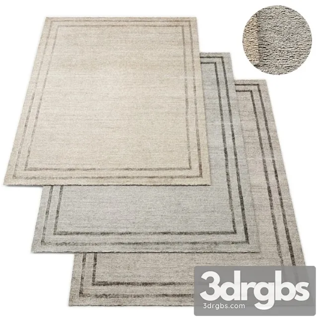 Parallel border hand-knotted rh rug collection 3D Model Download