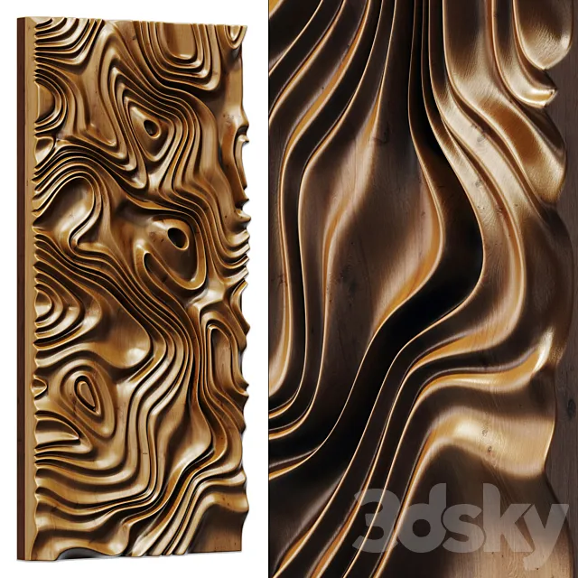 Parametric liquid wood line panel n1 3D Model Parametric liquid wood line panel n1 3D Model