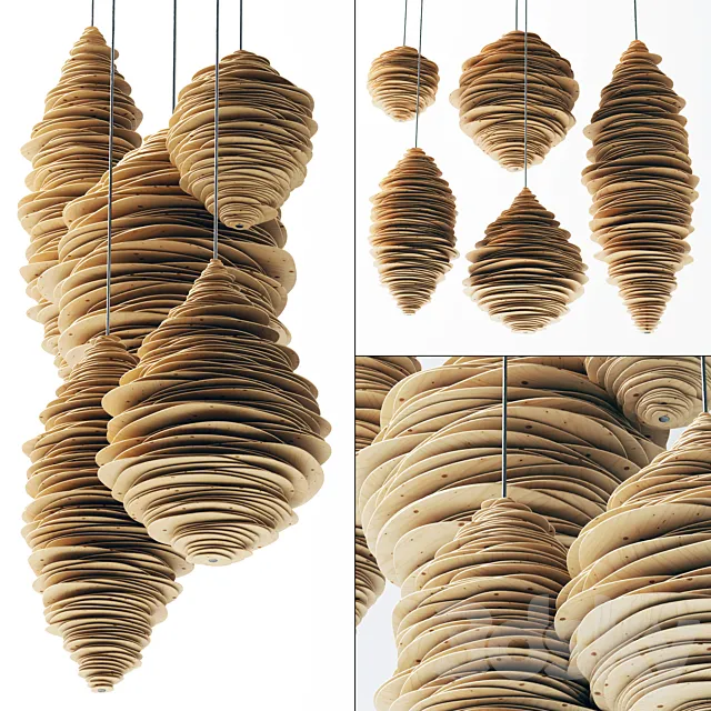 Parametric vespiary decor n1 _ Parametric plywood hives 3D Model