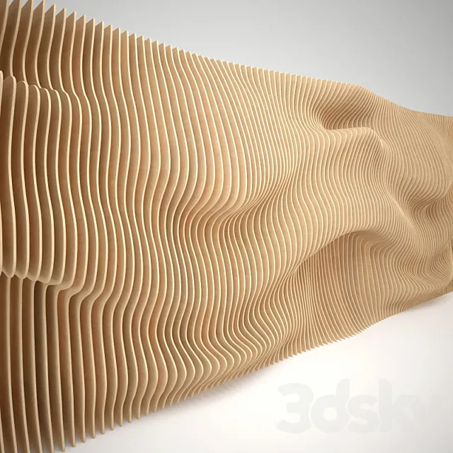 Parametric wall panel of wood 3D Model Parametric wall panel of wood 3D Model