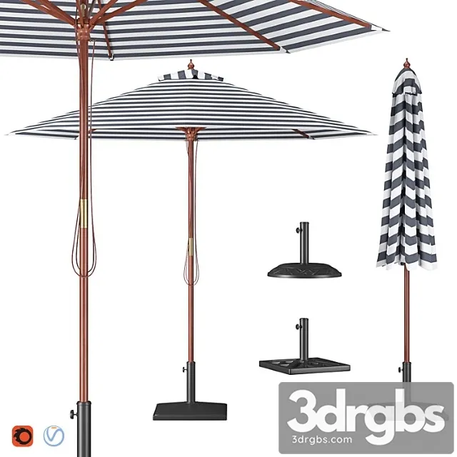 Parasol with bases 1 3D Model Download