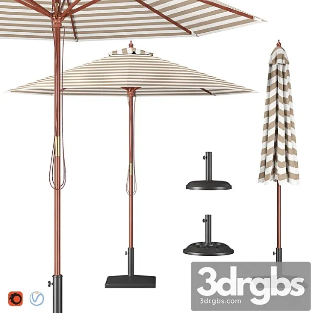Parasol with bases 3 3D Model Download