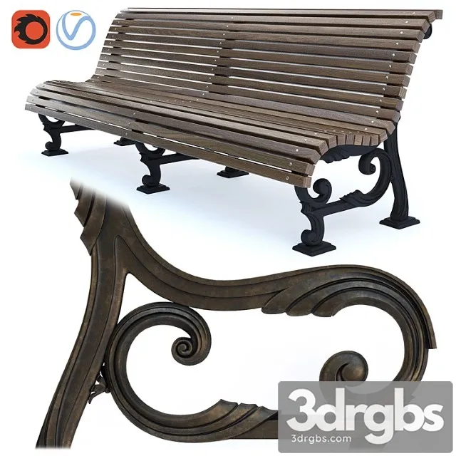 Park Bench 01 3D Model Download