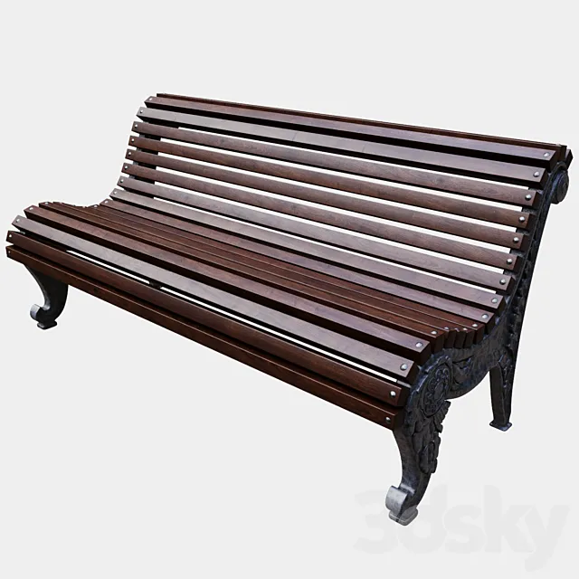 Park bench №1 3D Model Park bench №1 3D Model