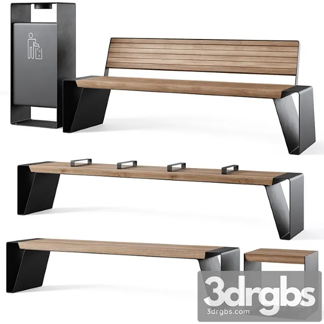 Park benches radium by mmcite 3D Model Download