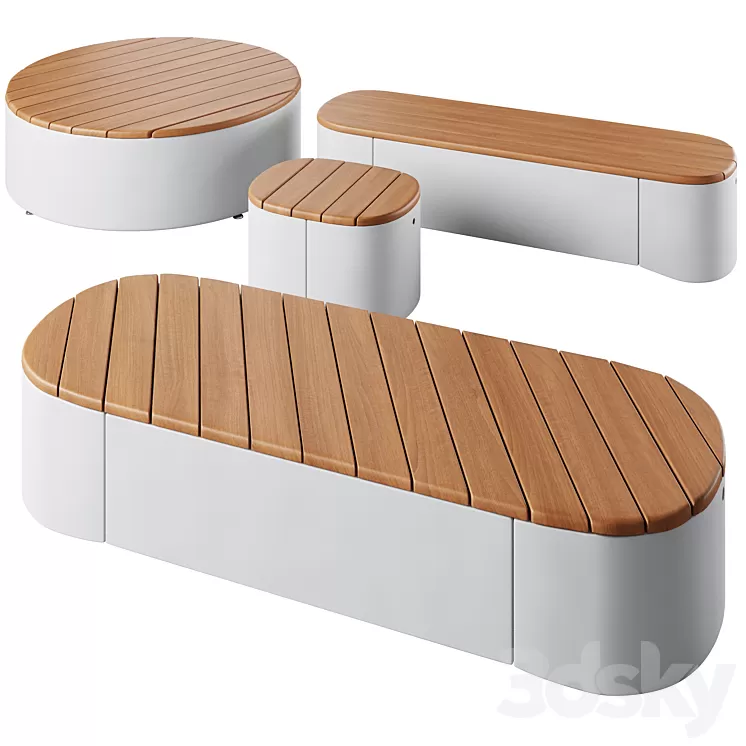 Park benches Urban Islands by mmcite 3D Model Park benches Urban Islands by mmcite 3D Model