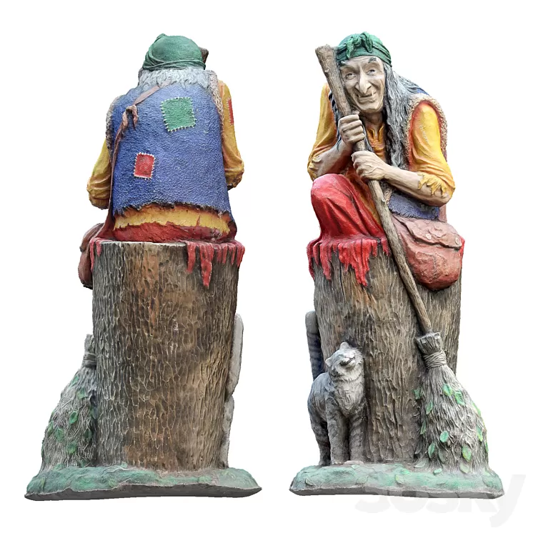 “Park sculpture “”Baba Yaga””” 3D Model Free Download