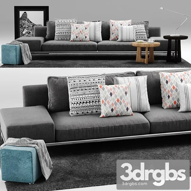 Park sofa poliform 2 3D Model Download