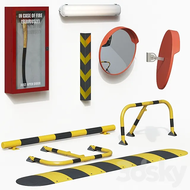 Parking equipment set 3DModel Parking equipment set 3DModel
