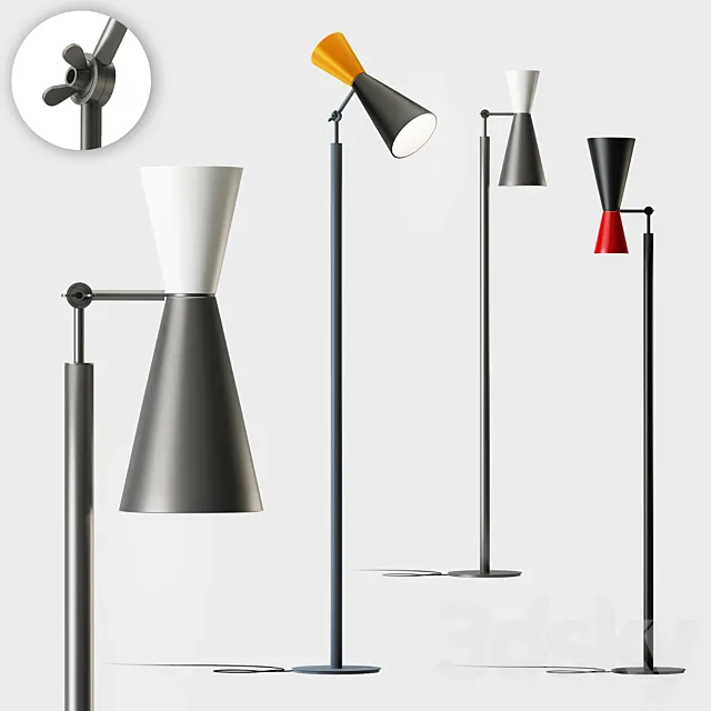 Parliament floor lamp by Le Corbusier 3DModel Parliament floor lamp by Le Corbusier 3DModel