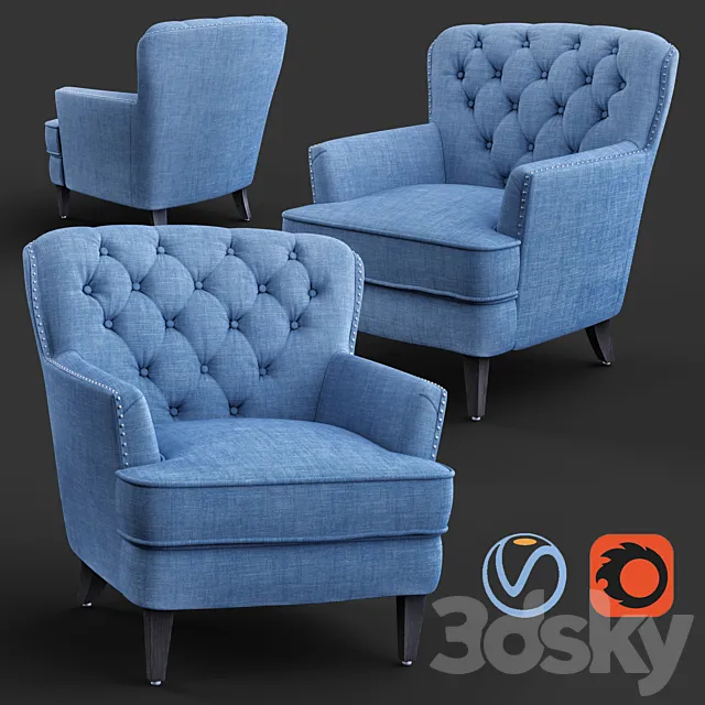 Parmelee Wingback Chair 3D Model Parmelee Wingback Chair 3D Model