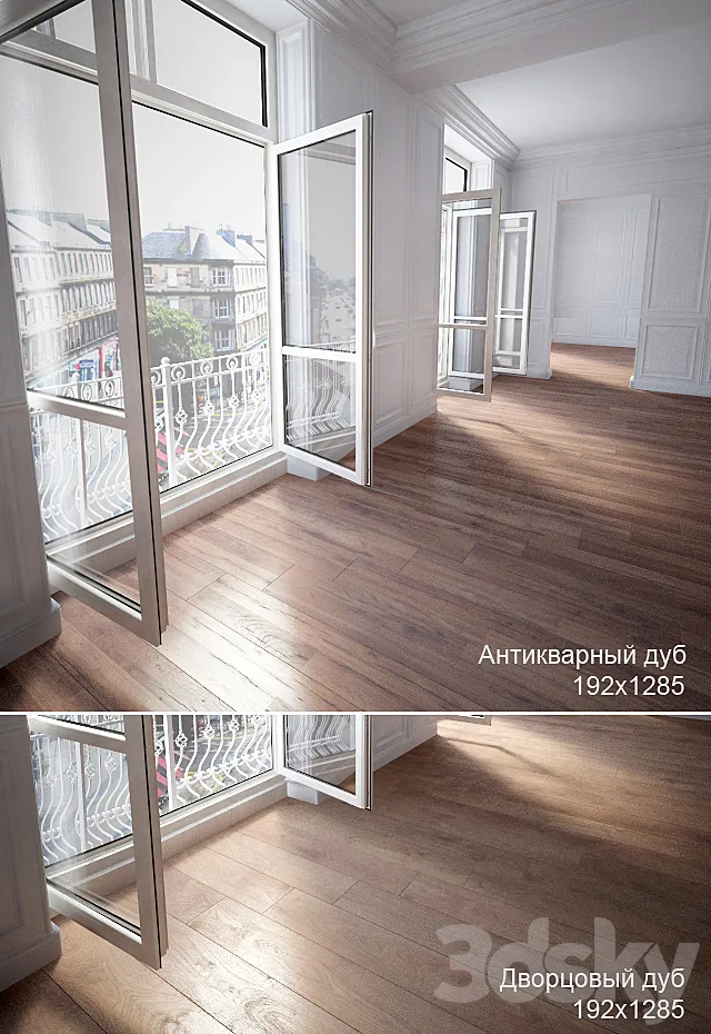 Parquet 2 species: oak Antique Palace oak 3D Model Parquet 2 species: oak Antique Palace oak 3D Model