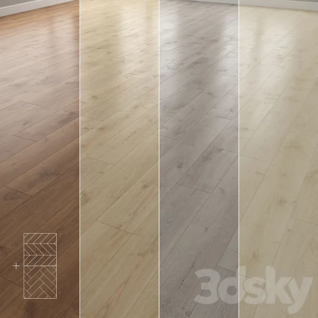 Parquet 4 colors Linear herringbone chevron setquad14 3D Model Parquet 4 colors Linear herringbone chevron setquad14 3D Model