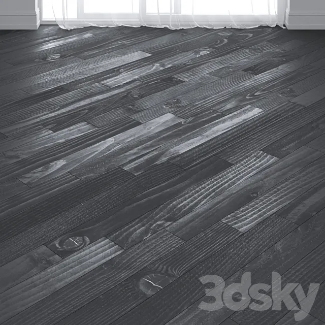 Parquet board from burned larch. 3D Model