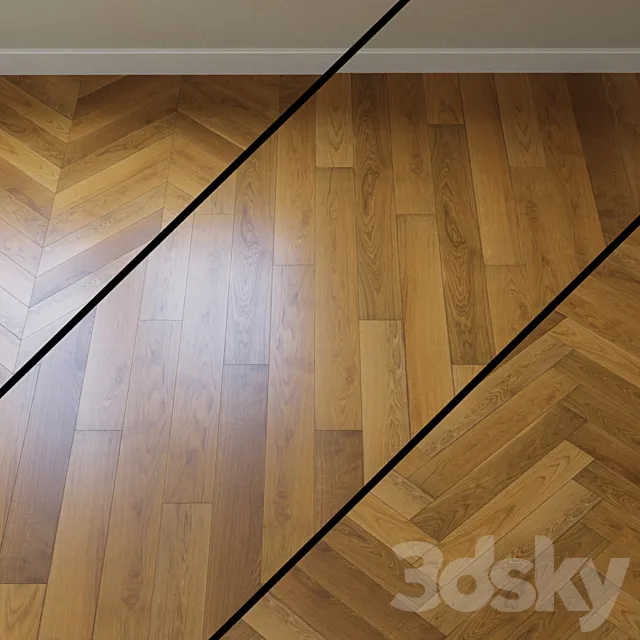 Parquet board Karelia Oak Grain Brown 3D Model