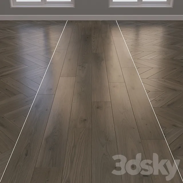 Parquet board Kraft layout herringbone chevron and linear 15 3D Model