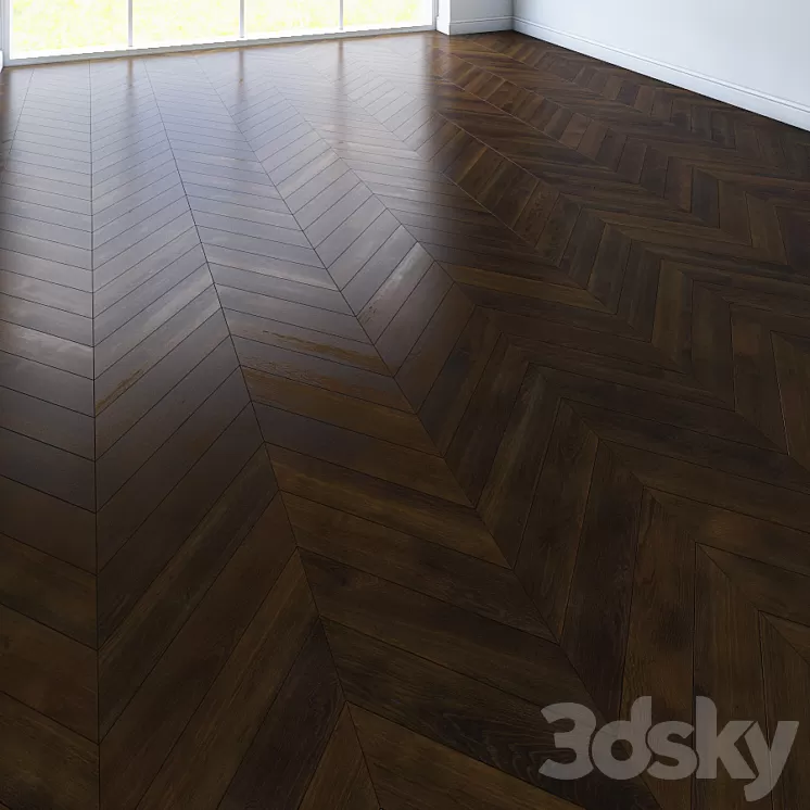 Parquet chevron classic dark 3D Model