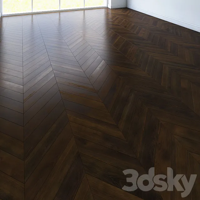 Parquet chevron classic dark 3DModel Parquet chevron classic dark 3DModel