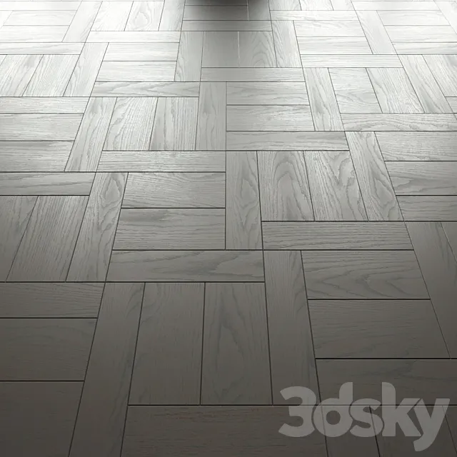 Parquet Ebony and Co Basket Weave 3D Model
