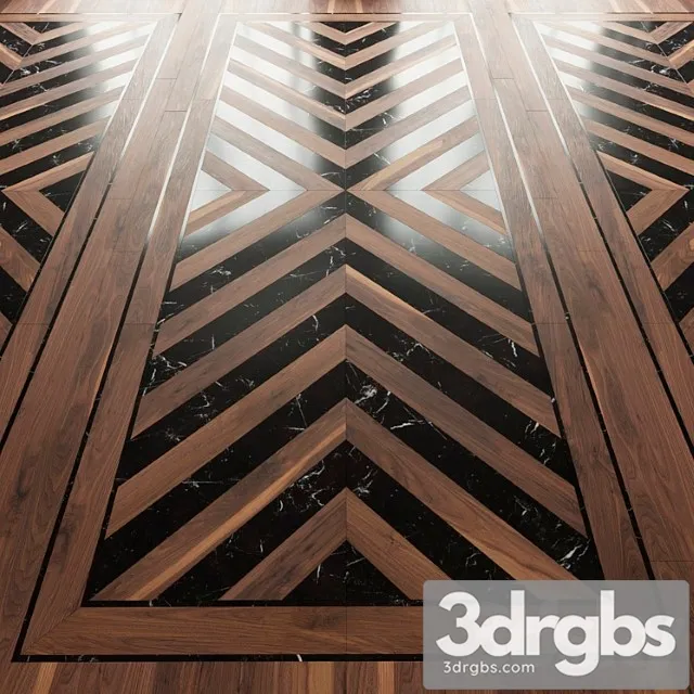 Parquet Ebony and Co Herringbone Chevron 3D Model Download