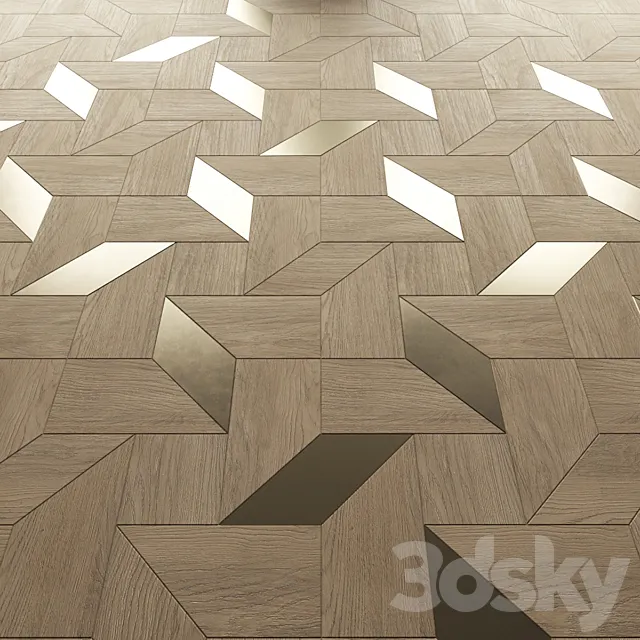 Parquet Foglie d’Oro Arte Brotto Tricot 3D Model