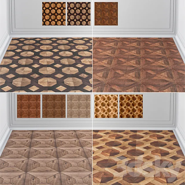 Parquet geometric pattern 3D Model