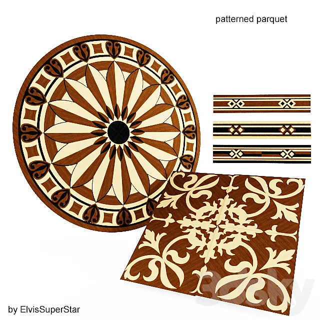 Parquet geometry 3D Model Parquet geometry 3D Model