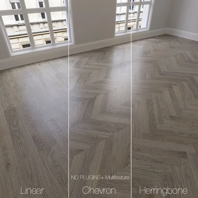 Parquet natural oak Twilight 3 types. Linear chevron herringbone 3D Model Parquet natural oak Twilight 3 types. Linear chevron herringbone 3D Model