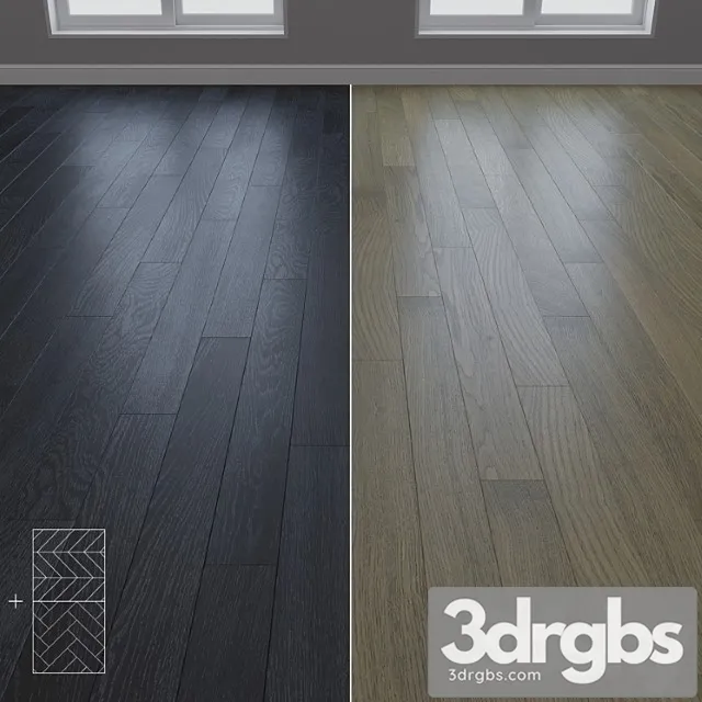 Parquet oak 2 types layout christmas tree chevron and linear setduo27 3D Model Download