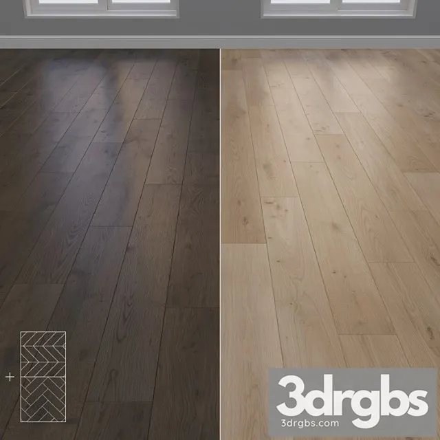 Parquet Oak 2 Types Layout Herringbone Chevron And Linear Setdio23 3D Model Download