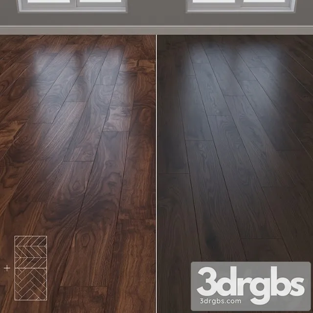 Parquet Oak 2 Types Layout Herringbone Chevron and Linear Setduo 36 3D Model Download