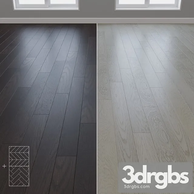 Parquet oak 2 types layout herringbone chevron and linear setduo28 3D Model Download