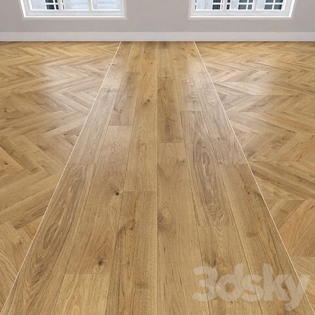 Parquet Oak 3 types. Christmas tree linear chevron. 3D Model Parquet Oak 3 types. Christmas tree linear chevron. 3D Model