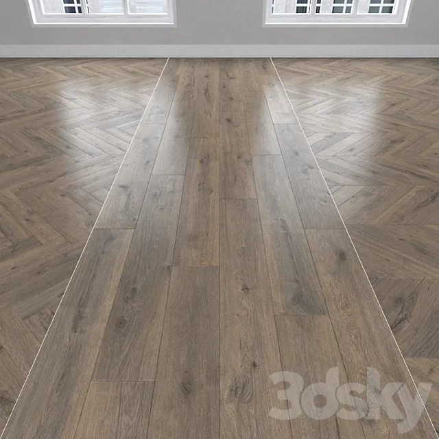 Parquet Oak 3 types: herringbone linear chevron. 3D Model Parquet Oak 3 types: herringbone linear chevron. 3D Model