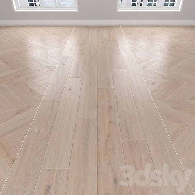 Parquet Oak 3 types: herringbone linear chevron. 3D Model Parquet Oak 3 types: herringbone linear chevron. 3D Model