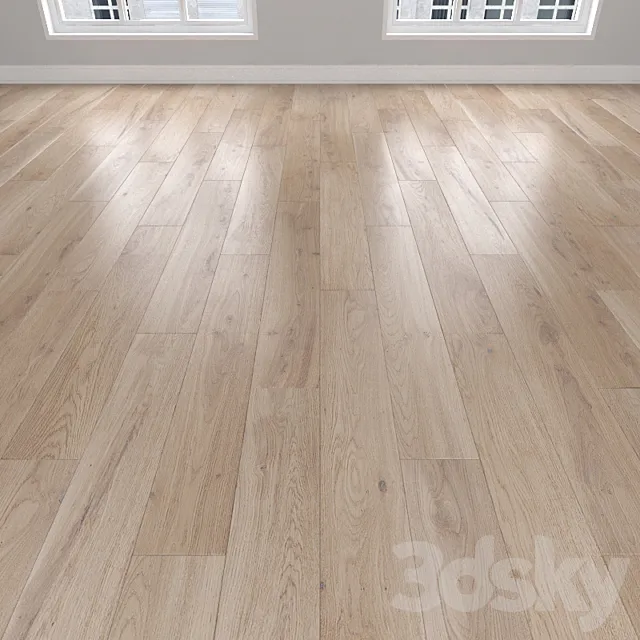 Parquet Oak 3 types: herringbone linear chevron. 3D Model