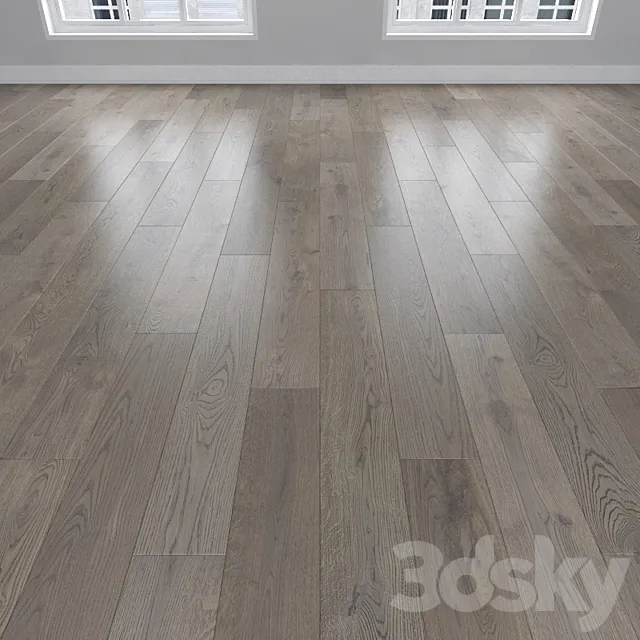 Parquet Oak 3 types: herringbone linear chevron. 3D Model