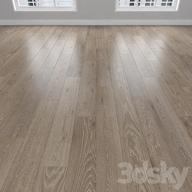 Parquet Oak 3 types: herringbone linear chevron. 3D Model