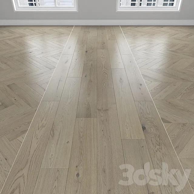 Parquet Oak. 3 types: herringbone. linear. chevron 3DModel