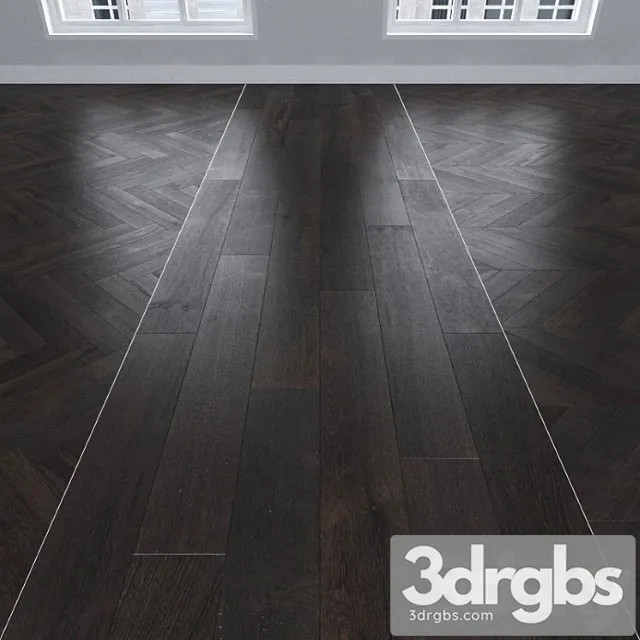 Parquet oak dark 3 types. christmas tree linear chevron. 3D Model Download