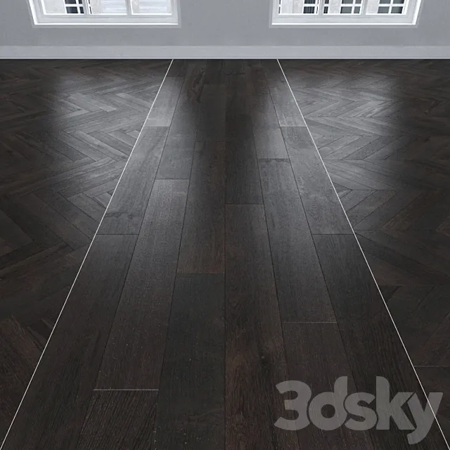 Parquet Oak dark 3 types. Christmas tree linear chevron. 3D Model Parquet Oak dark 3 types. Christmas tree linear chevron. 3D Model