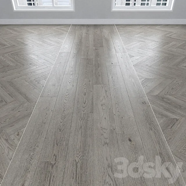 Parquet Oak gray 3 types. Christmas tree linear chevron. 3D Model Parquet Oak gray 3 types. Christmas tree linear chevron. 3D Model